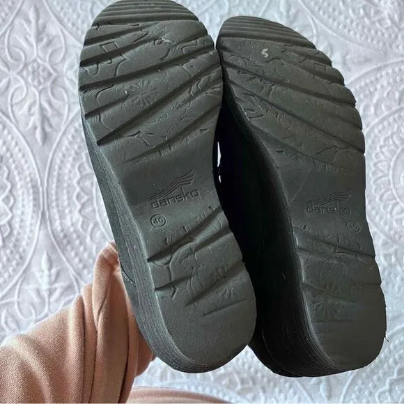 Dansko Cadee Black Nubuck wedge‎ shoes SIZE 40