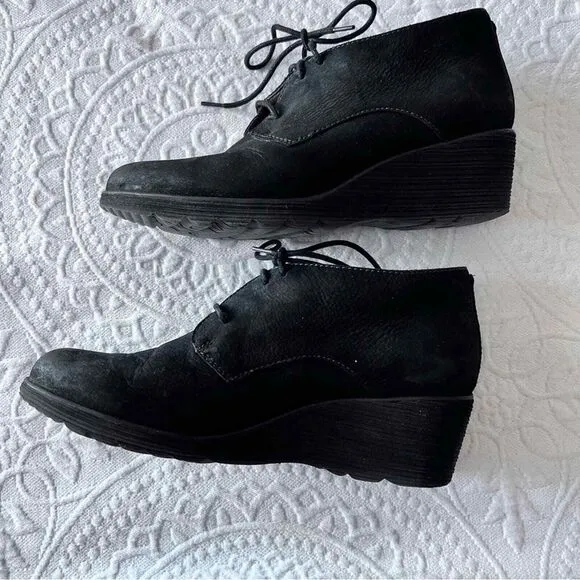 Dansko Cadee Black Nubuck wedge‎ shoes SIZE 40