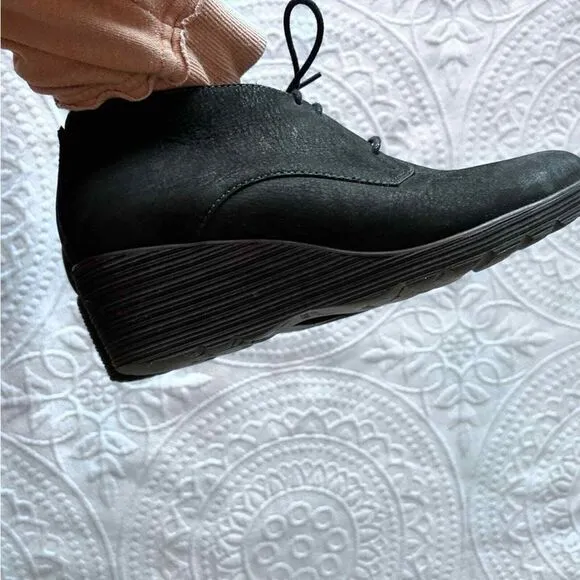 Dansko Cadee Black Nubuck wedge‎ shoes SIZE 40
