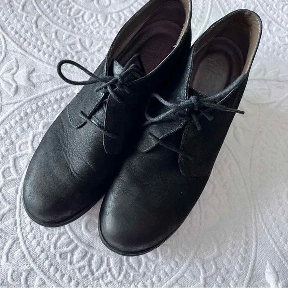 Dansko Cadee Black Nubuck wedge‎ shoes SIZE 40