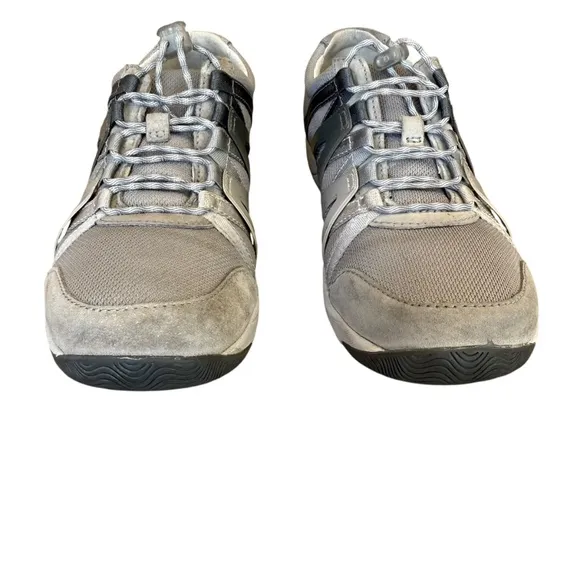 Dansko Harlyn Gray Suede &amp; Mesh Lace Up Sneakers Women's EU Size 38