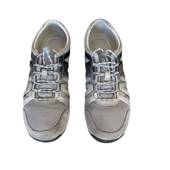 Dansko Harlyn Gray Suede &amp; Mesh Lace Up Sneakers Women's EU Size 38