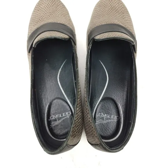 Dansko Oksana Women’s Brown Snakeskin Print Leather Flats Size EU 42 US 11.5-12