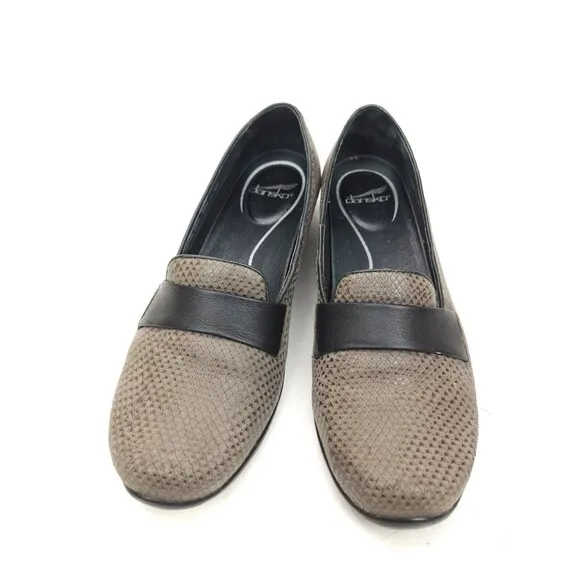 Dansko Oksana Women’s Brown Snakeskin Print Leather Flats Size EU 42 US 11.5-12