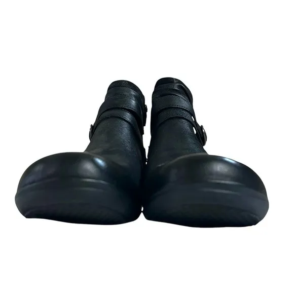 Dansko Shoes Womens 10.5-11 Faithe Double Buckle Black Leather Ankle Booties