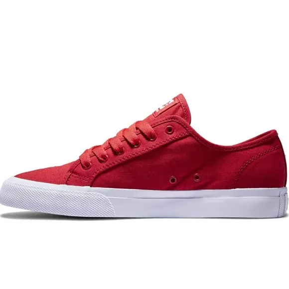 DC MANUAL ADYS300591-RED MENS RED CANVAS SKATE INSPIRED SNEAKERS SHOES