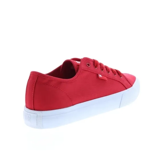 DC MANUAL ADYS300591-RED MENS RED CANVAS SKATE INSPIRED SNEAKERS SHOES