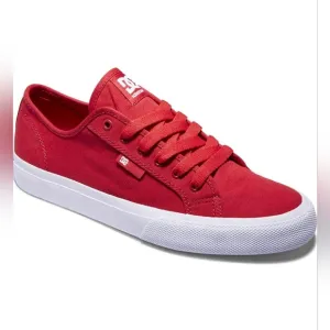 DC MANUAL ADYS300591-RED MENS RED CANVAS SKATE INSPIRED SNEAKERS SHOES