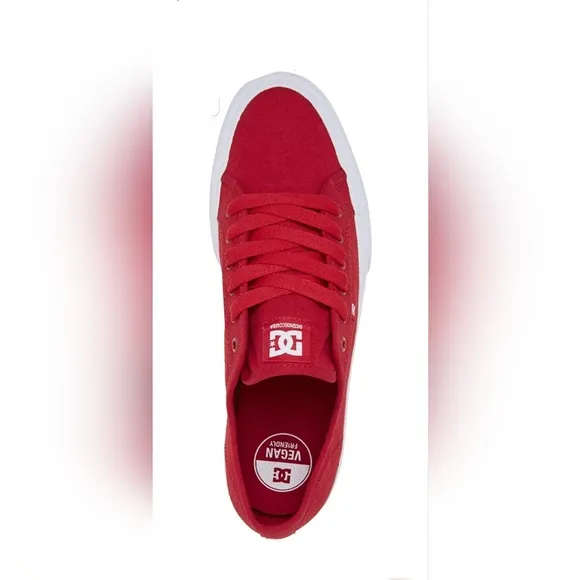 DC MANUAL ADYS300591-RED MENS RED CANVAS SKATE INSPIRED SNEAKERS SHOES