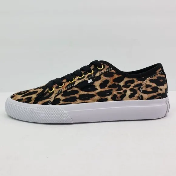 DC Manual Canvas Vegan Womens Size 7.5 Leopard Lace Up Sneaker Shoes ADJS300273