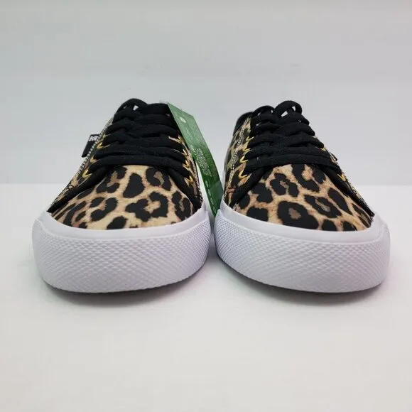 DC Manual Canvas Vegan Womens Size 7.5 Leopard Lace Up Sneaker Shoes ADJS300273