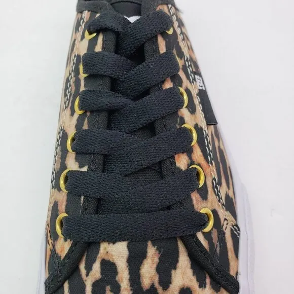 DC Manual Canvas Vegan Womens Size 7.5 Leopard Lace Up Sneaker Shoes ADJS300273