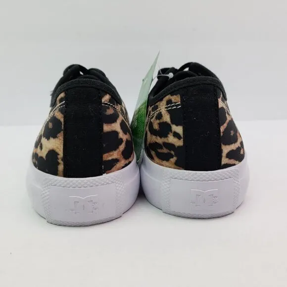 DC Manual Canvas Vegan Womens Size 7.5 Leopard Lace Up Sneaker Shoes ADJS300273