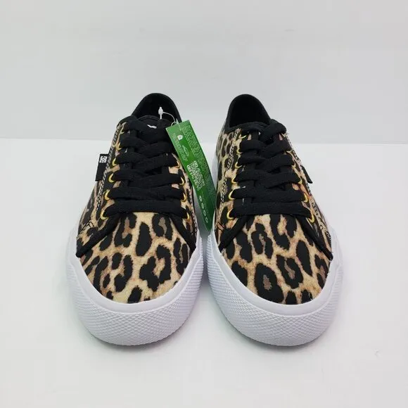 DC Manual Canvas Vegan Womens Size 7.5 Leopard Lace Up Sneaker Shoes ADJS300273