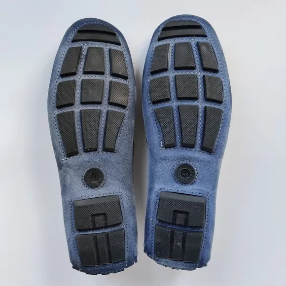DE BOTTIS Driving Shoes EU 42 / US 9.5 Blue Suede Leather Moccasins Italian Mens