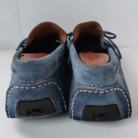 DE BOTTIS Driving Shoes EU 42 / US 9.5 Blue Suede Leather Moccasins Italian Mens