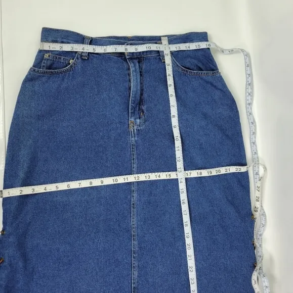 DETAILS 100% Cotton Jean Skirt With Leather
