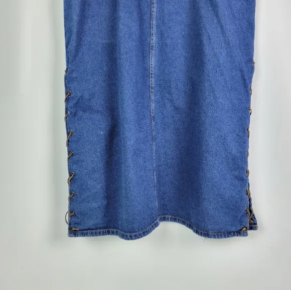 DETAILS 100% Cotton Jean Skirt With Leather