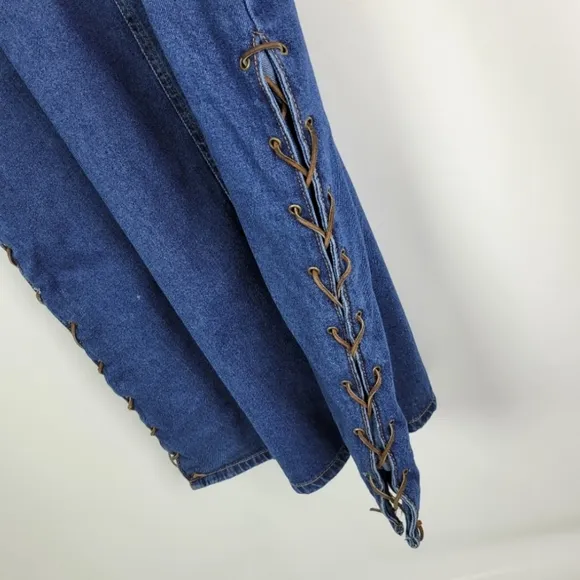 DETAILS 100% Cotton Jean Skirt With Leather