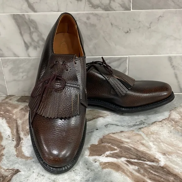 Dexter Golf Shoes Spiked Cleats Brown Leather Kiltie Mens Sz 8D Vintage Pro