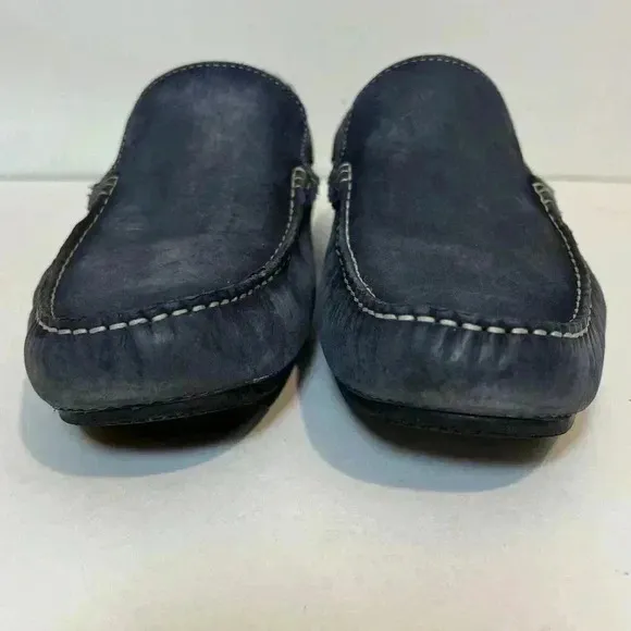 Di Pollini Chic Suede Blue Moccasins for Men Authentic Size 12 Loafers Casual