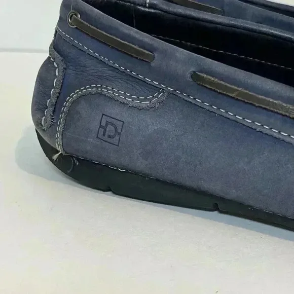 Di Pollini Chic Suede Blue Moccasins for Men Authentic Size 12 Loafers Casual