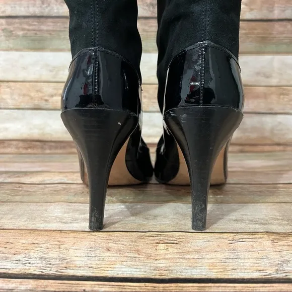 Diane Von Furstenberg Black Suede Heeled Boots