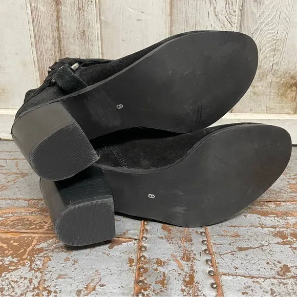 Diba True Lion Tamer Black Leather Heeled Moto Ankle Boots