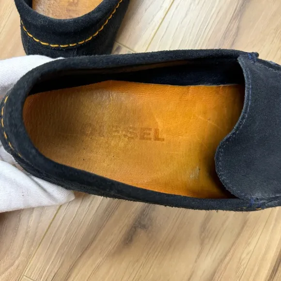 Diesel Onestyle Suede Slip On Loafers Moccasins Shoes Indigo Blue 43/10