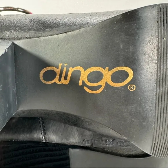 Dingo Olivia Slouch Black Leather Heeled Western Cowboy Boots Women’s Size 8M