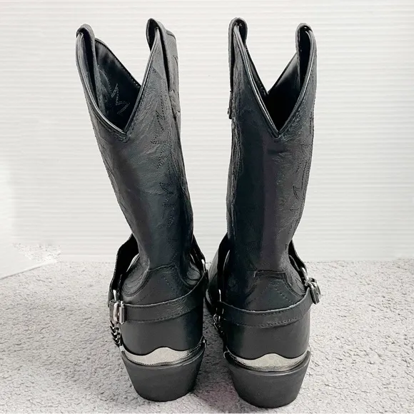 Dingo Western Boots Mens Suiter Harness 12&quot; Leather Black DI02175 SiE 9.5 D New
