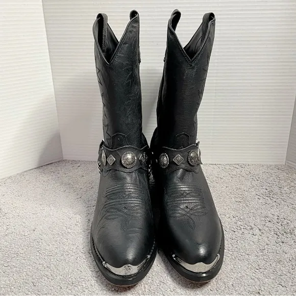 Dingo Western Boots Mens Suiter Harness 12&quot; Leather Black DI02175 SiE 9.5 D New