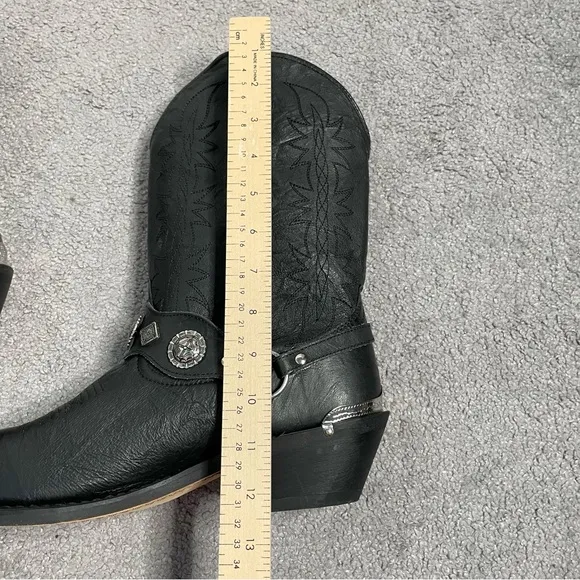 Dingo Western Boots Mens Suiter Harness 12&quot; Leather Black DI02175 SiE 9.5 D New