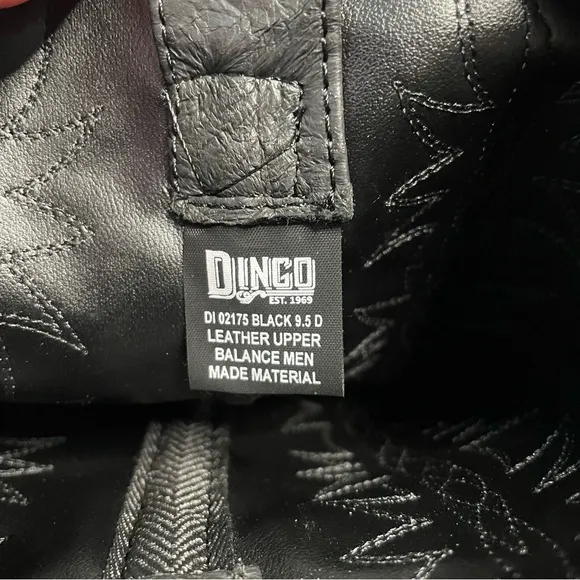 Dingo Western Boots Mens Suiter Harness 12&quot; Leather Black DI02175 SiE 9.5 D New