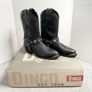 Dingo Western Boots Mens Suiter Harness 12&quot; Leather Black DI02175 SiE 9.5 D New