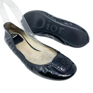 Dior Black Patent Leather Ballet Flats Women's Size 7.5 GUC