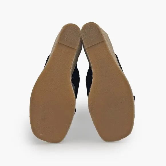 DKNY &quot;Maryn&quot; Crossband Espadrille Platform Wedge Sandals (Black | Size 8.5M)