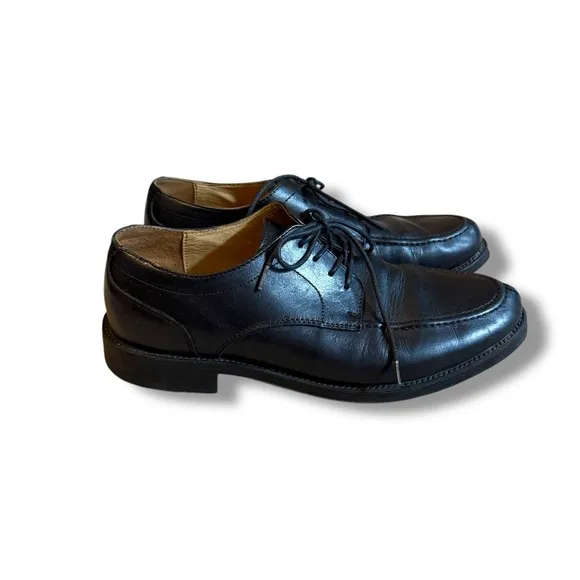 Dockers Premium Men's Leather Dark Brown Oxford Lace Up Dress Shoes Sz 9 Wide
