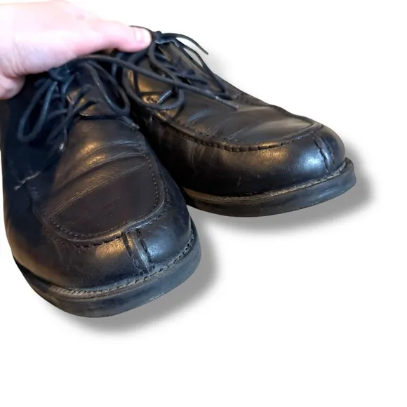 Dockers Premium Men's Leather Dark Brown Oxford Lace Up Dress Shoes Sz 9 Wide