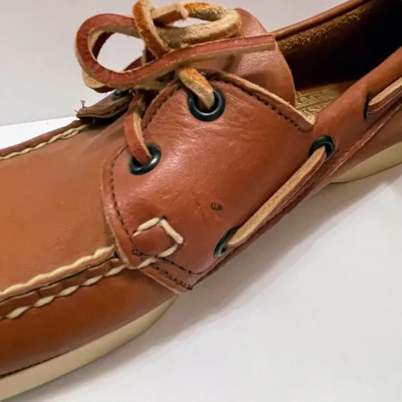 Docksides by Sebago Tan Leather Boat Shoes/Slip On Loafers Size: 10 1/2M
