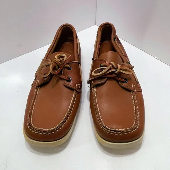 Docksides by Sebago Tan Leather Boat Shoes/Slip On Loafers Size: 10 1/2M