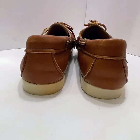 Docksides by Sebago Tan Leather Boat Shoes/Slip On Loafers Size: 10 1/2M