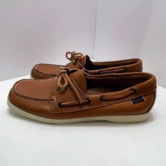 Docksides by Sebago Tan Leather Boat Shoes/Slip On Loafers Size: 10 1/2M
