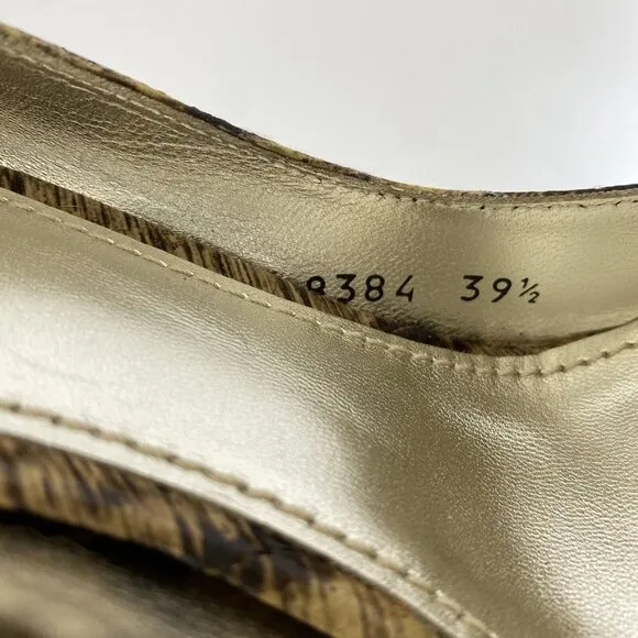 DOLCE &amp; GABBANA Vintage Genuine Leather Pumps Eel Skin Striped Size 39.5/US 9.5