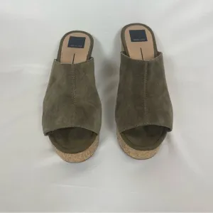 Dolce Vita Bailey Sage Green Suede Wedges Size 9.5