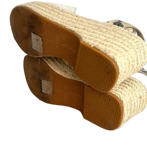 DOLCE VITA Lesly Espadrille Platform Sandal in Tan &amp; Snake Print Women's Sz. 8.5