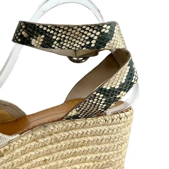 DOLCE VITA Lesly Espadrille Platform Sandal in Tan &amp; Snake Print Women's Sz. 8.5