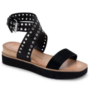 Dolce Vita Women 7.5 Stud Calf Hair Sandals Y2K Summer Festival Goth Retro 90's