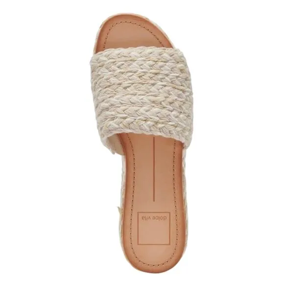 Dolce Vita Women Pazli Espadrille Platform Wedge Slide Sandals Ivory Size 9 1/2