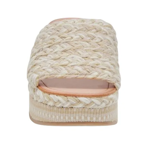 Dolce Vita Women Pazli Espadrille Platform Wedge Slide Sandals Ivory Size 9 1/2